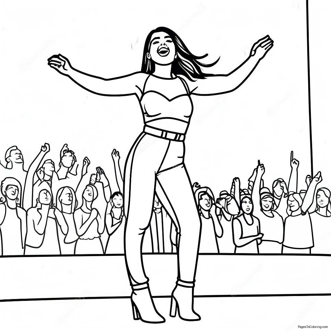 Dua Lipa Performing On Stage Coloring Page 35823 28813