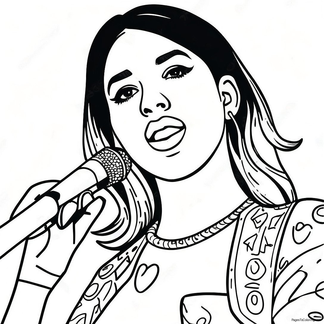 Dua Lipa Performing On Stage Coloring Page 35823 28814