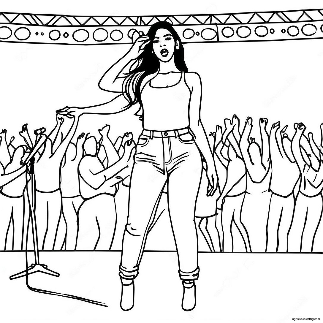 Dua Lipa Performing On Stage Coloring Page 35823 28815