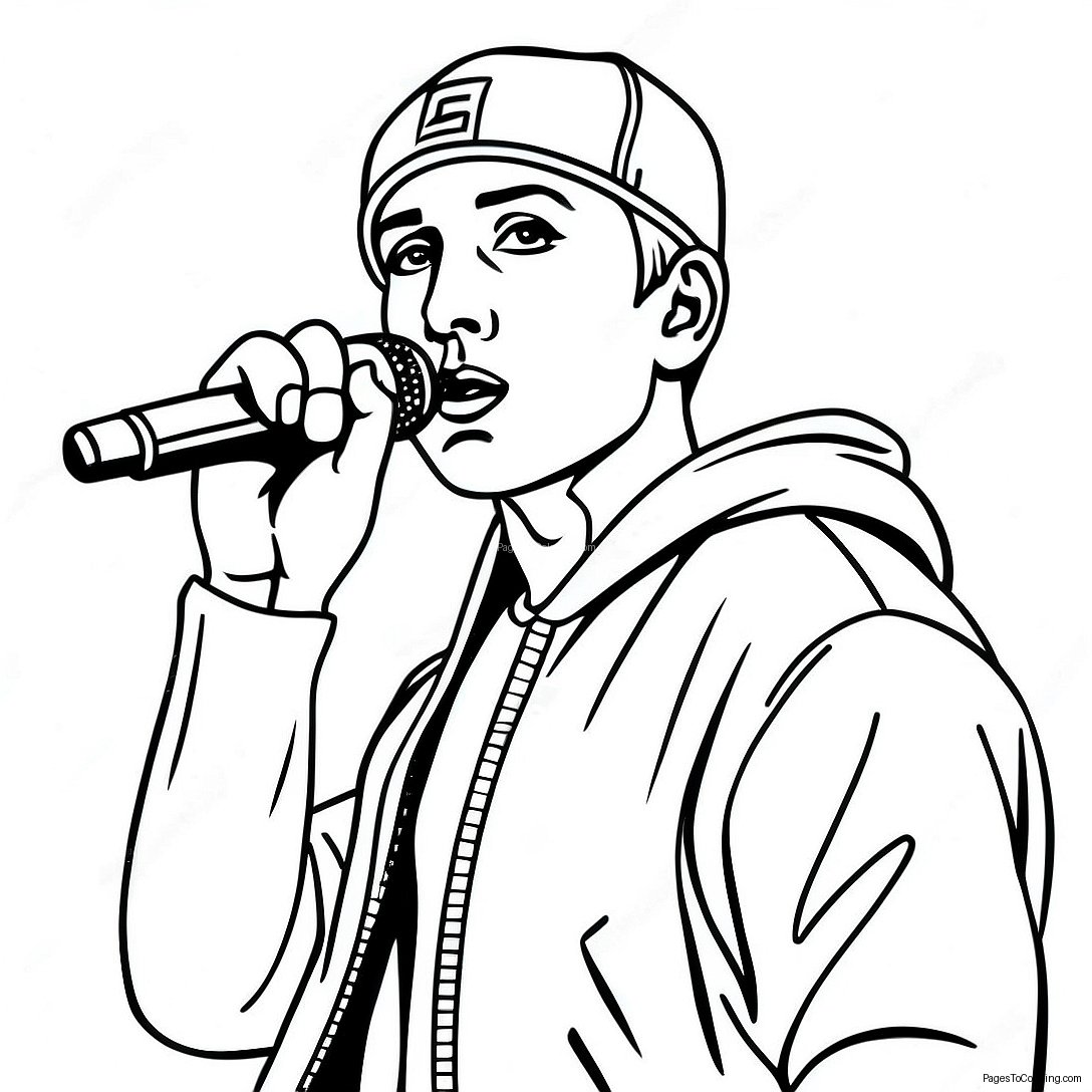 Eminem Performing On Stage Coloring Page 24404 19745