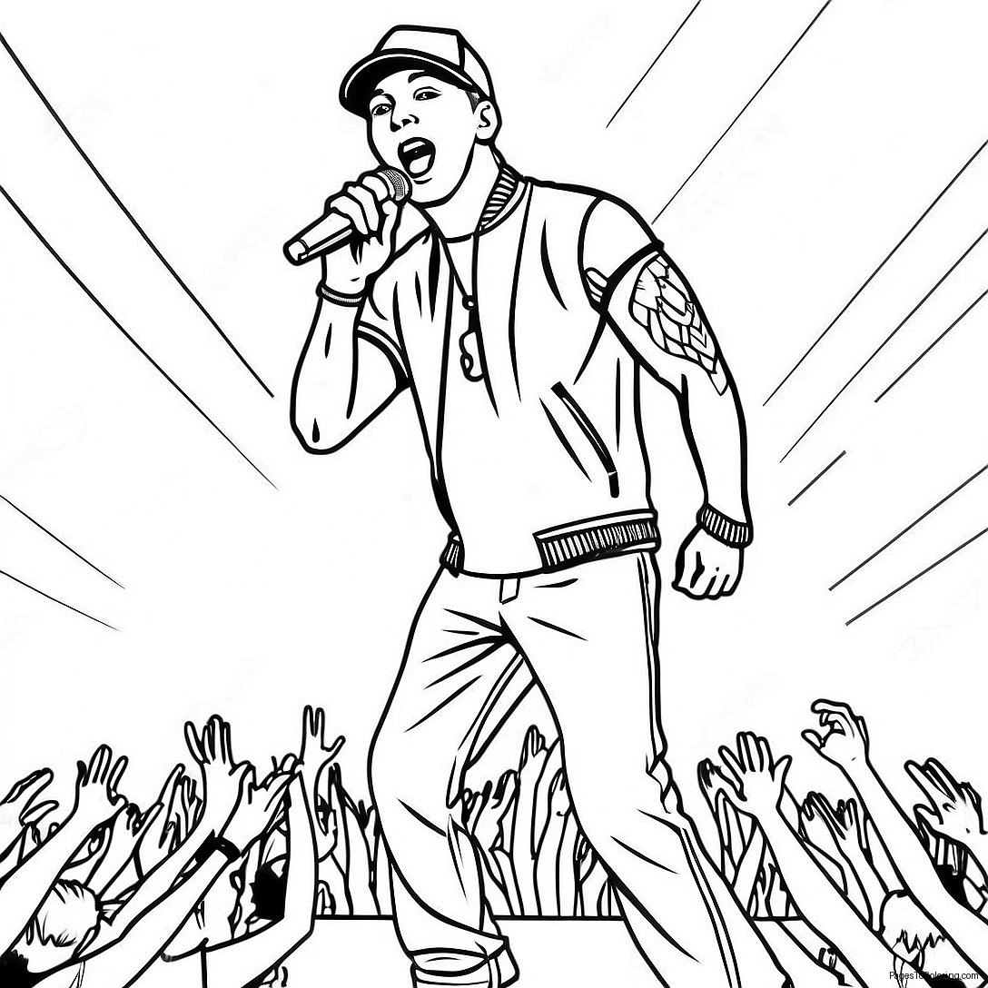 Eminem Performing On Stage Coloring Page 24404 19746
