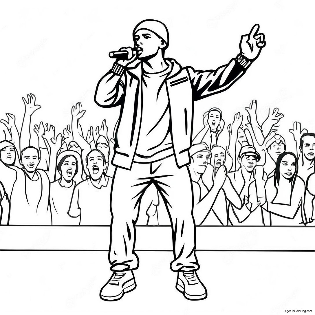 Eminem Performing On Stage Coloring Page 24404 19747