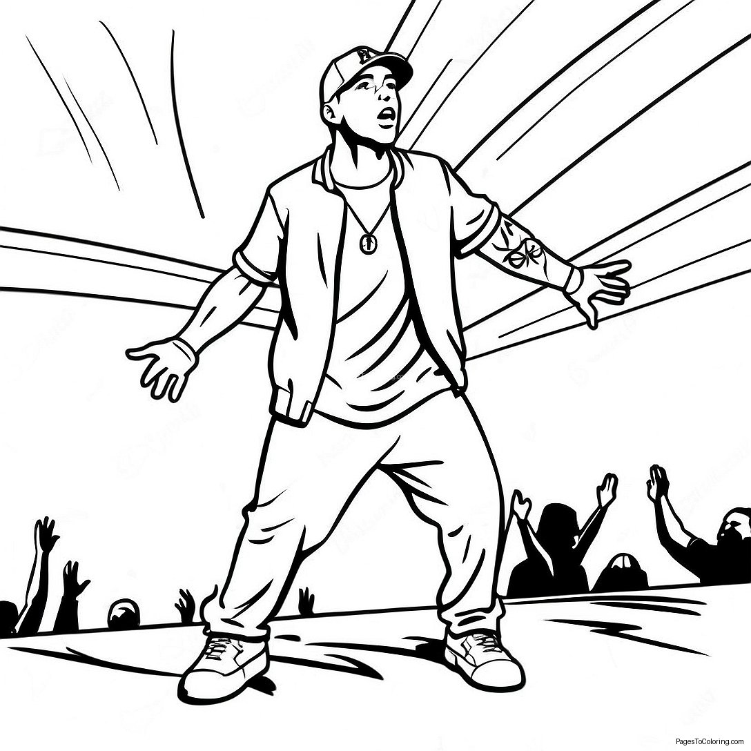 Eminem Performing On Stage Coloring Page 24404 19748