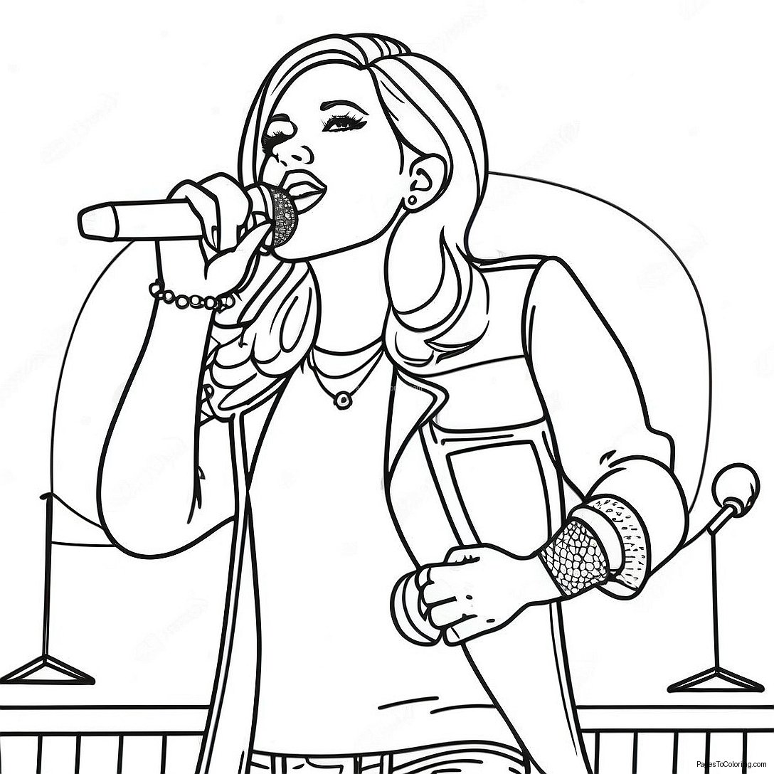 Fabulous Pop Star On Stage Coloring Page 35063 28205