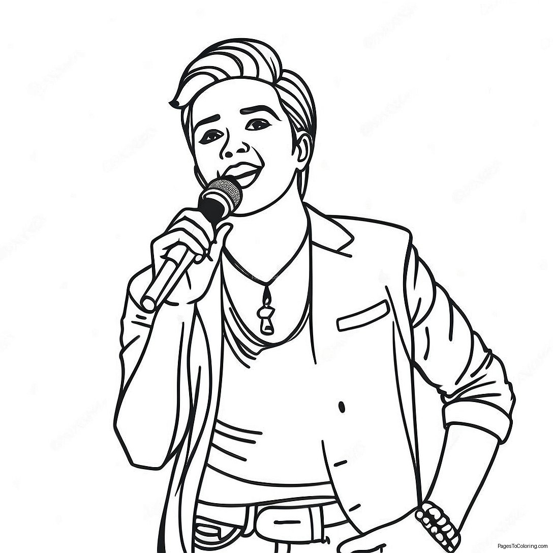 Fabulous Pop Star On Stage Coloring Page 35063 28206