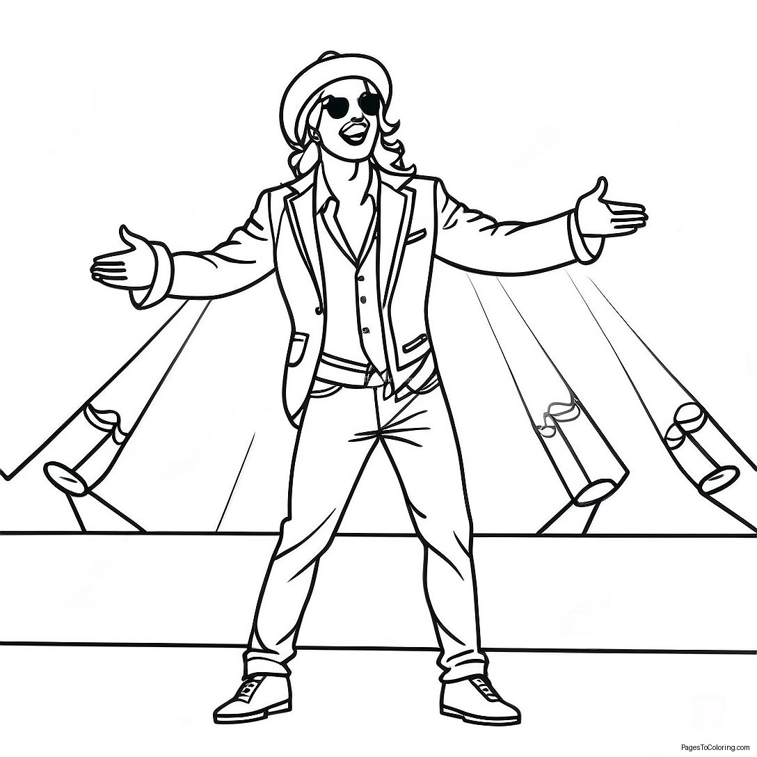 Fabulous Pop Star On Stage Coloring Page 35063 28207