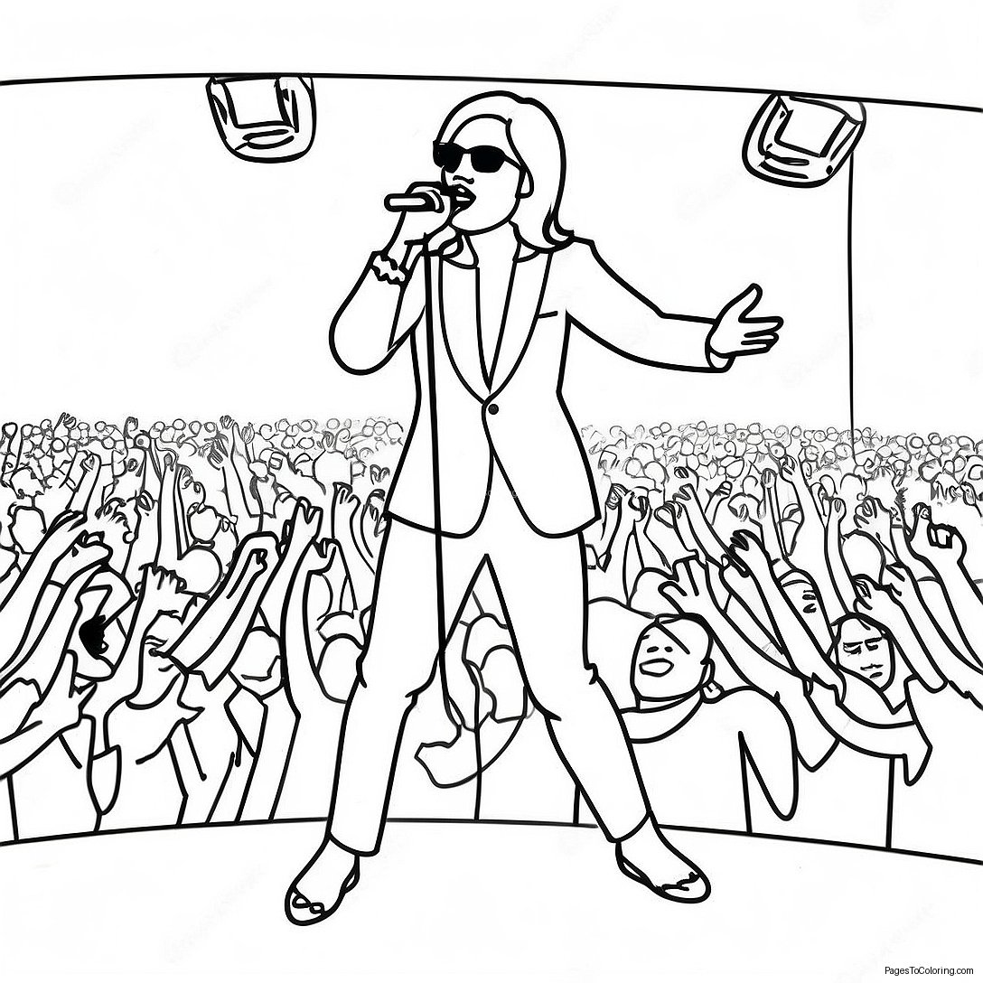 Fabulous Pop Star On Stage Coloring Page 35063 28208