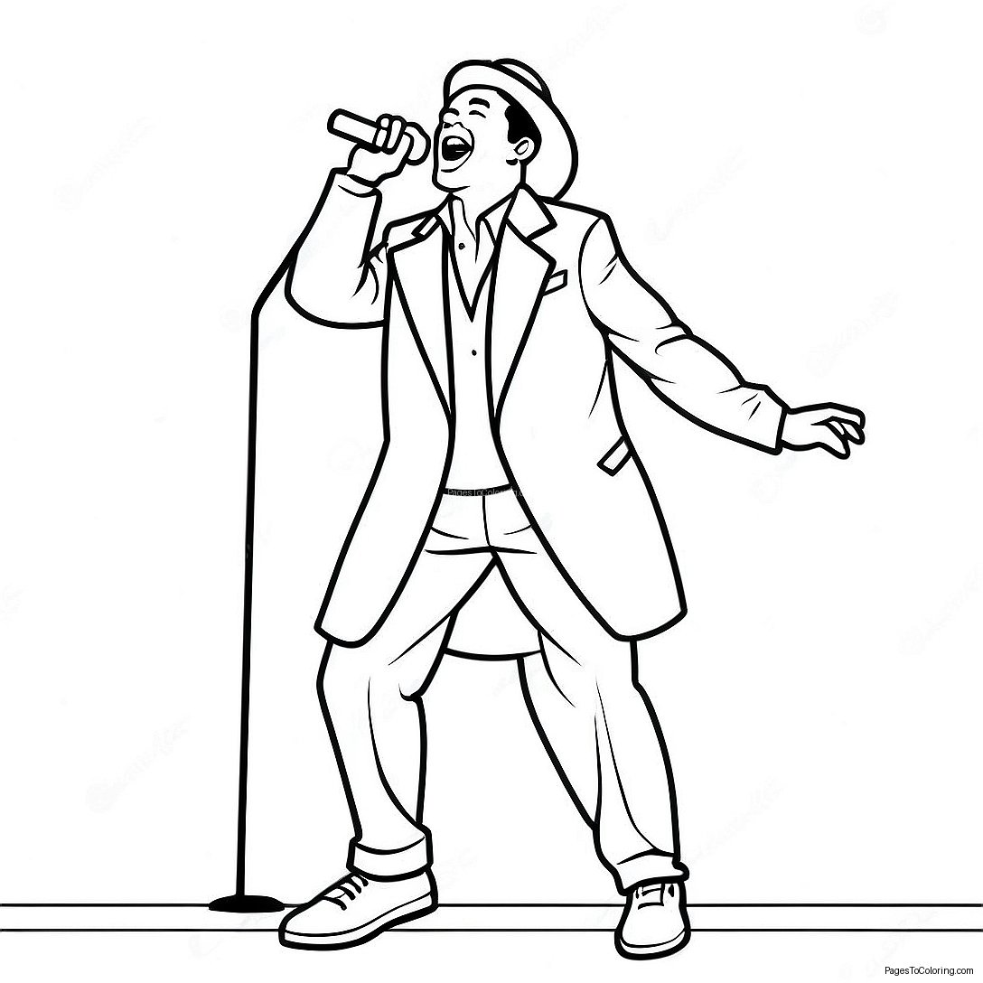 Famous Singer Performing On Stage Coloring Page 19384 15765