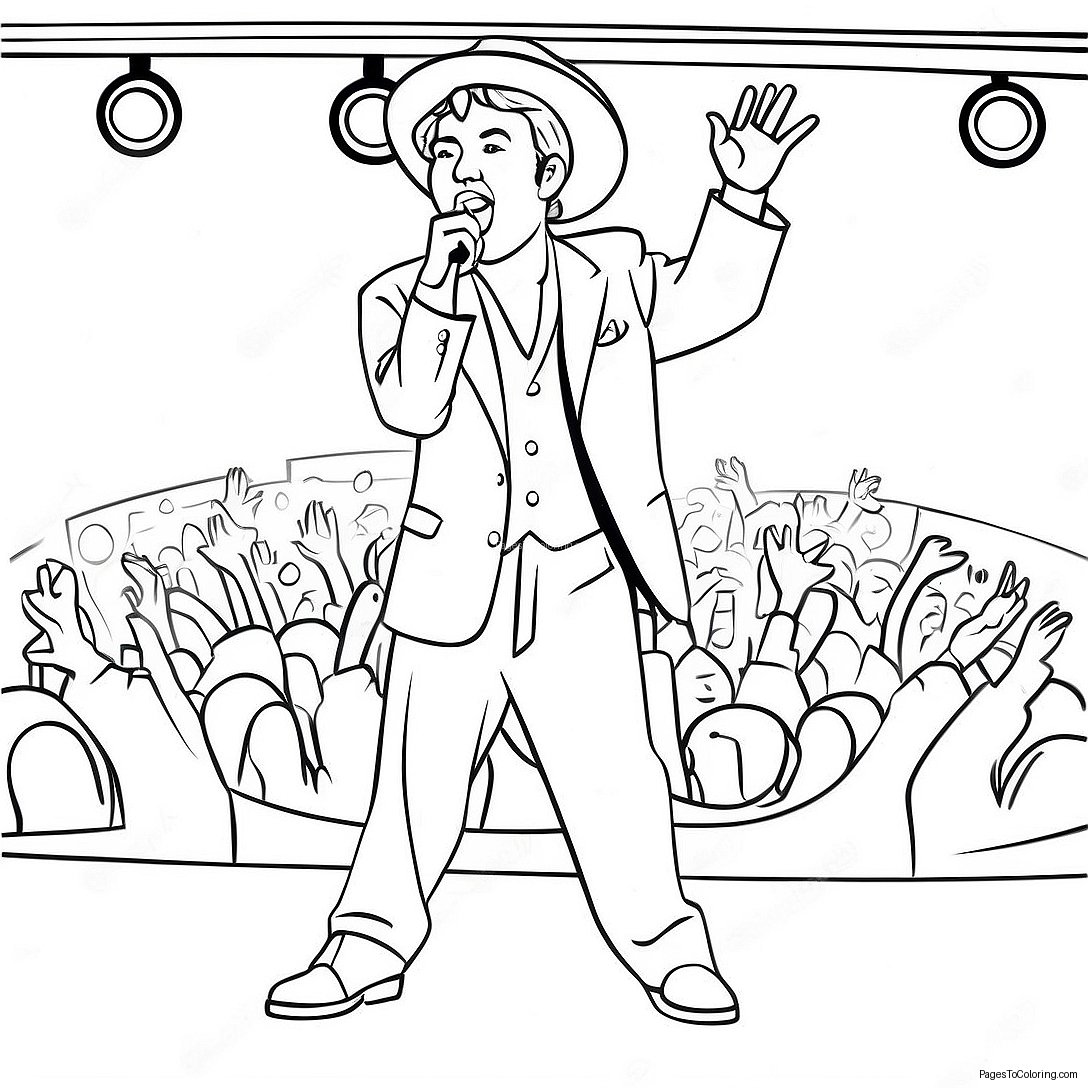 Famous Singer Performing On Stage Coloring Page 19384 15766