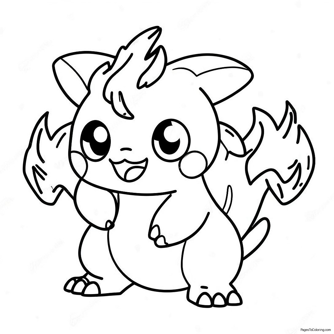 Fire Type Pokemon Coloring Page 39412 31654