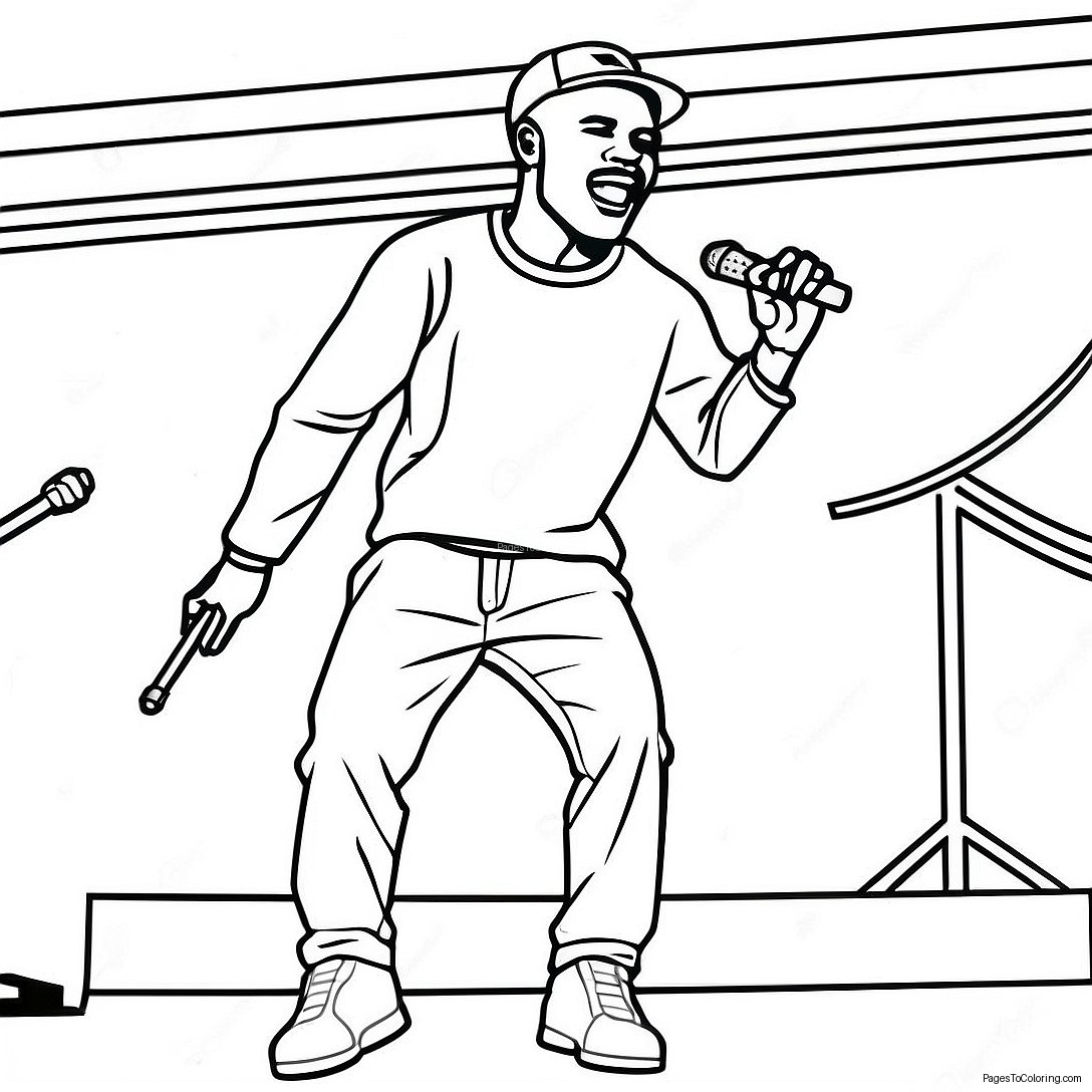 Frank Ocean Performing On Stage Coloring Page 53603 43201