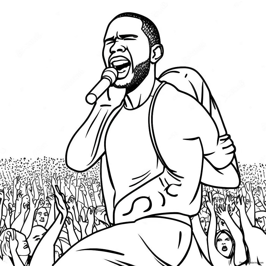 Frank Ocean Performing On Stage Coloring Page 53603 43202