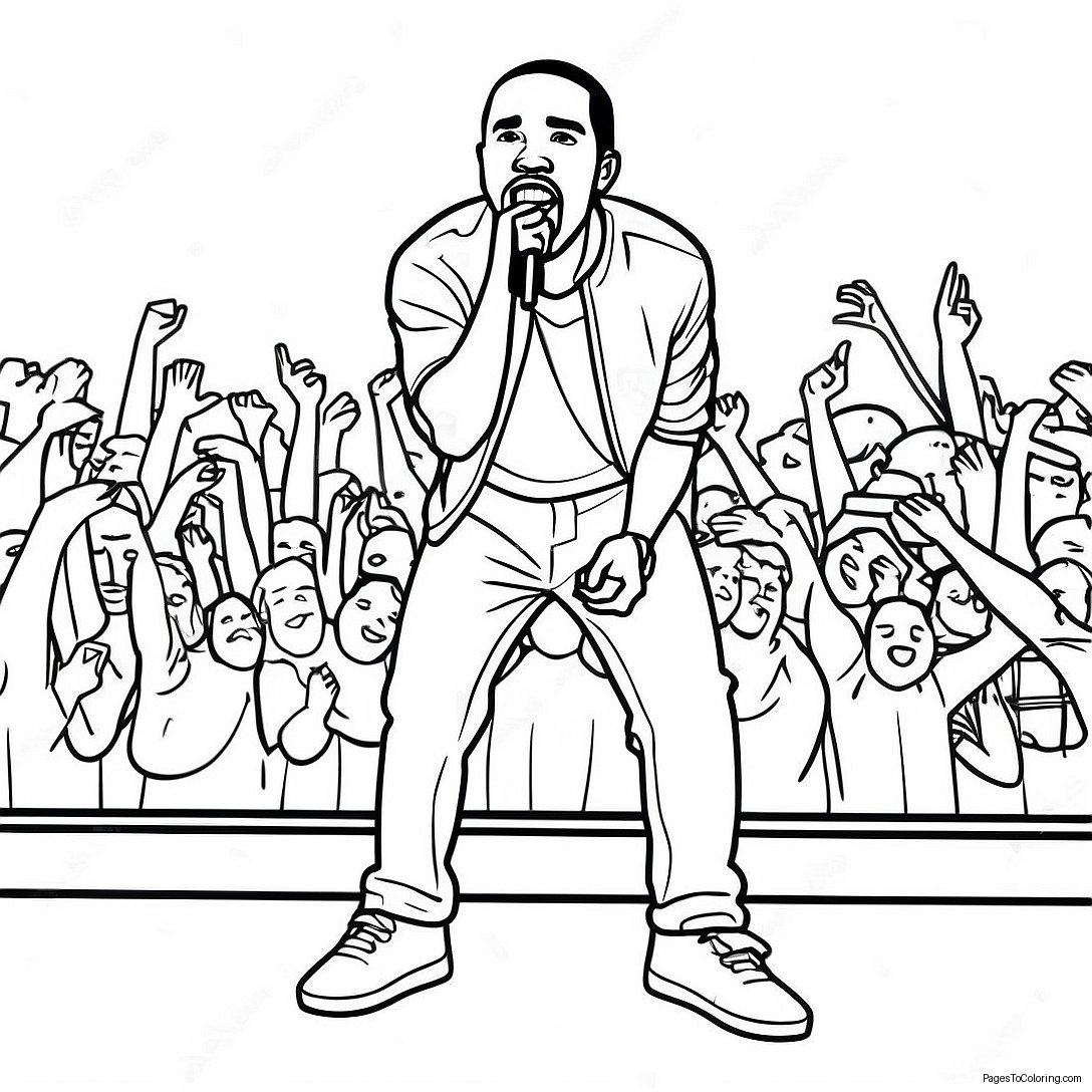 Frank Ocean Performing On Stage Coloring Page 53603 43203