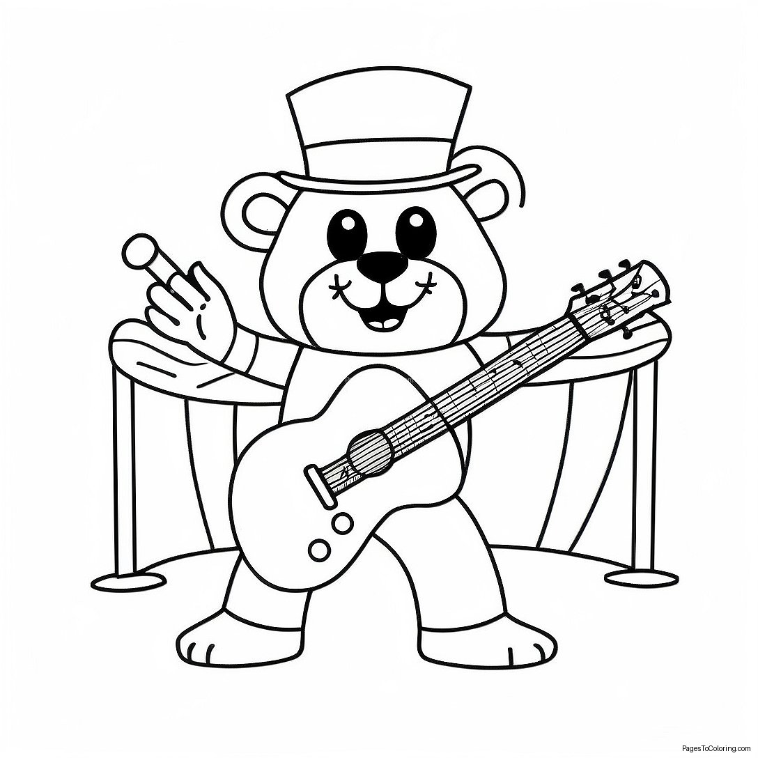 Glamrock Freddy In A Colorful Stage Coloring Page 17152 13995