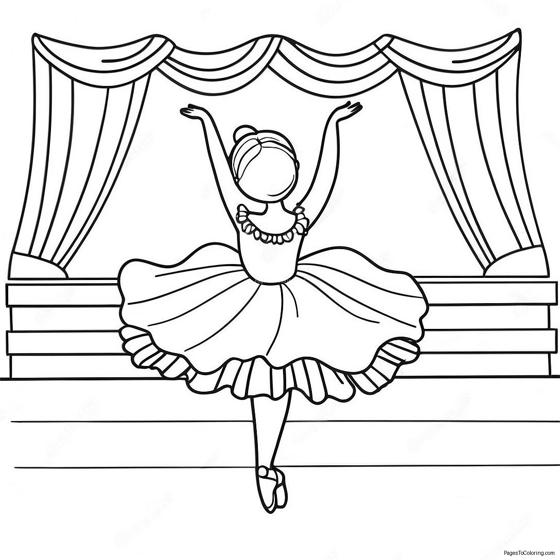 Graceful Ballerina Dancing On Stage Coloring Page 12522 10315