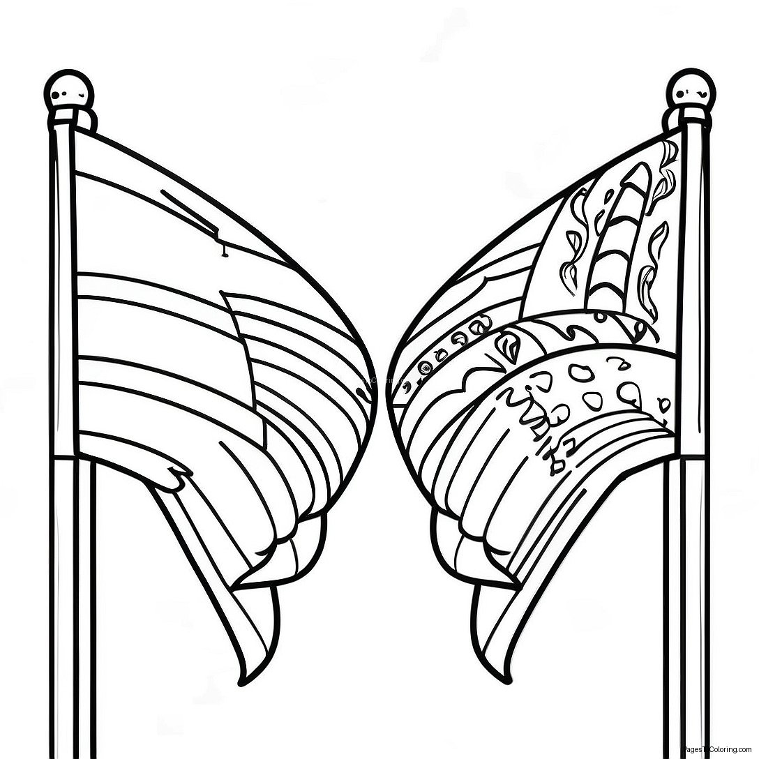 Hispanic Heritage Month Flags Coloring Page 19803 16098
