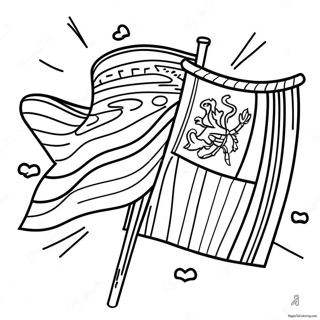 Hispanic Heritage Month Flags Coloring Page 19803 16100
