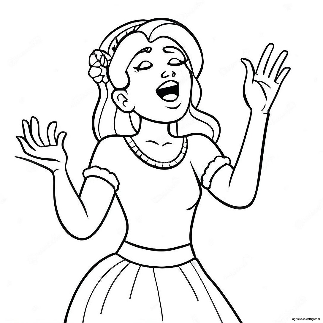 Ice Spice Singing On Stage Coloring Page 12852 10577