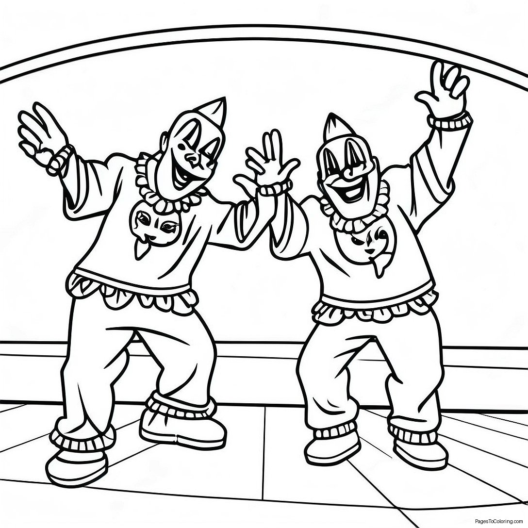 Insane Clown Posse Performing On Stage Coloring Page 66673 53589