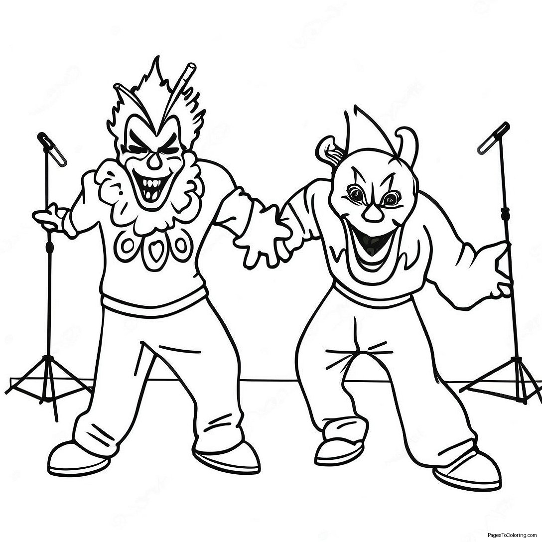 Insane Clown Posse Performing On Stage Coloring Page 66673 53590
