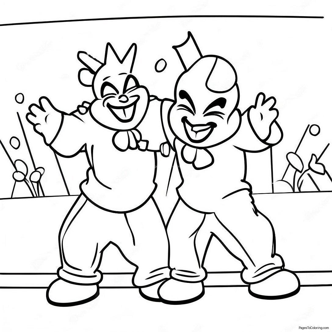 Insane Clown Posse Performing On Stage Coloring Page 66673 53591