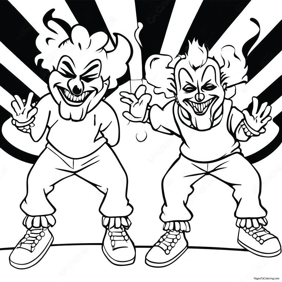 Insane Clown Posse Performing On Stage Coloring Page 66673 53592
