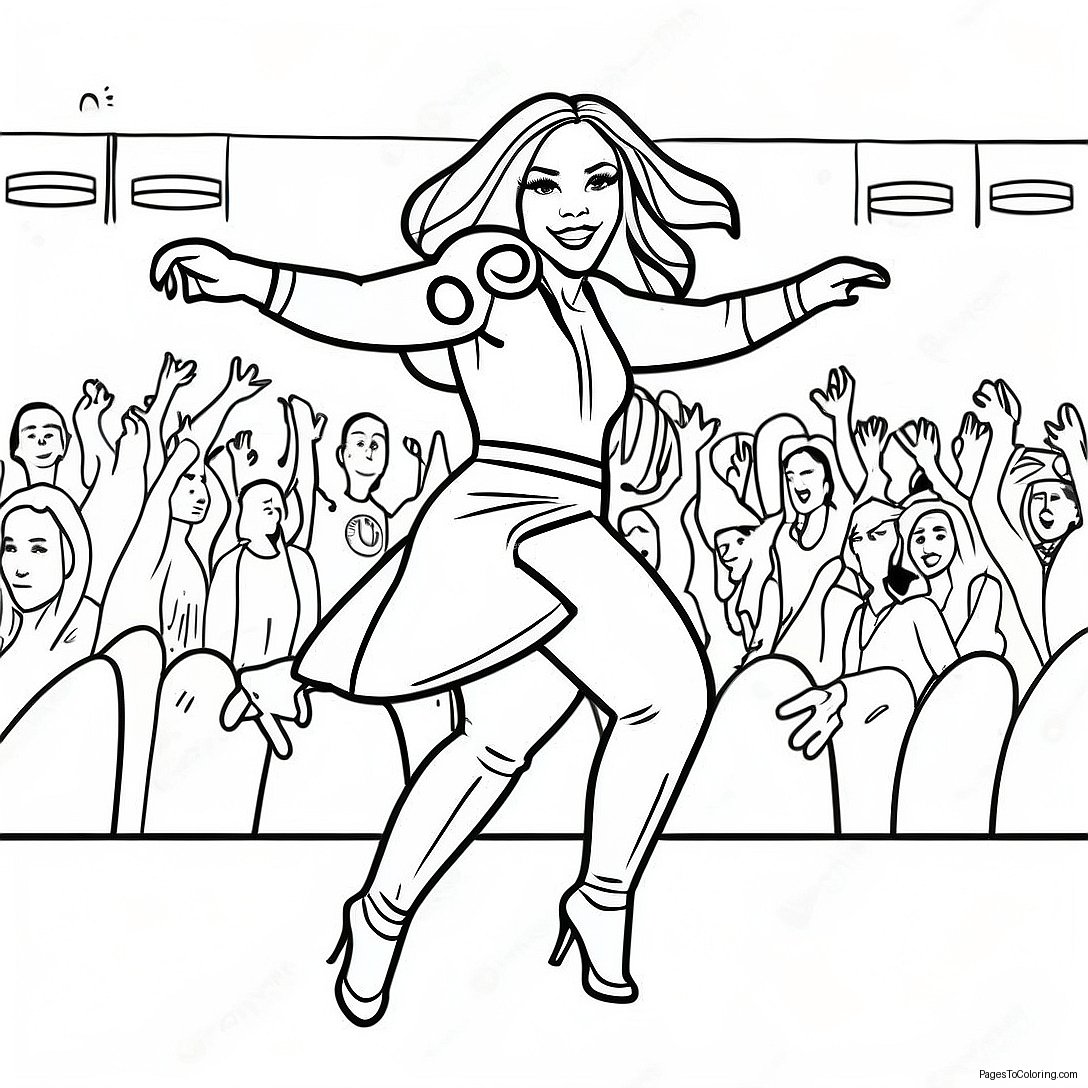 Jennifer Lopez Dancing On Stage Coloring Page 48163 38598