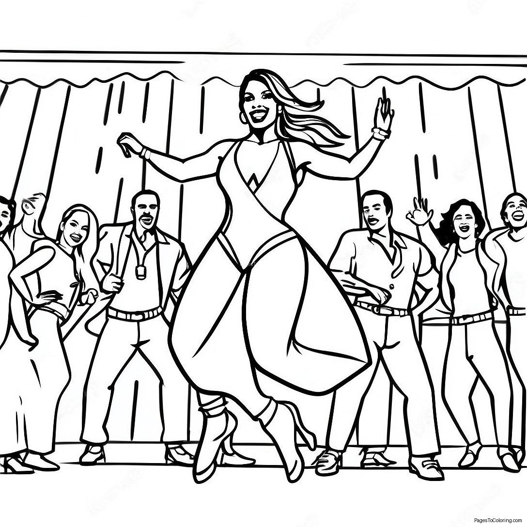 Jennifer Lopez Dancing On Stage Coloring Page 48163 38599