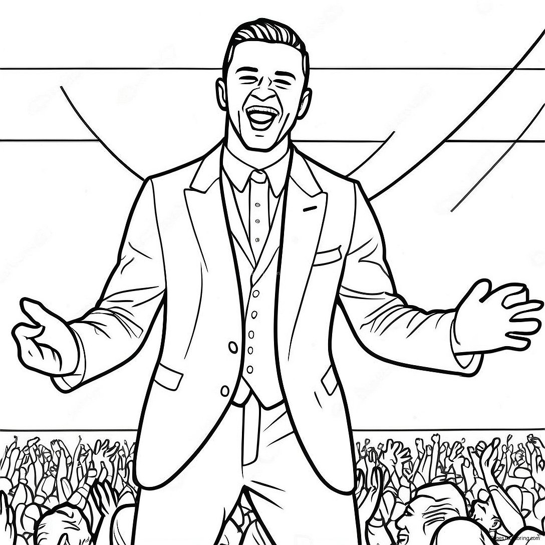 Justin Timberlake Performing On Stage Coloring Page 47033 37693