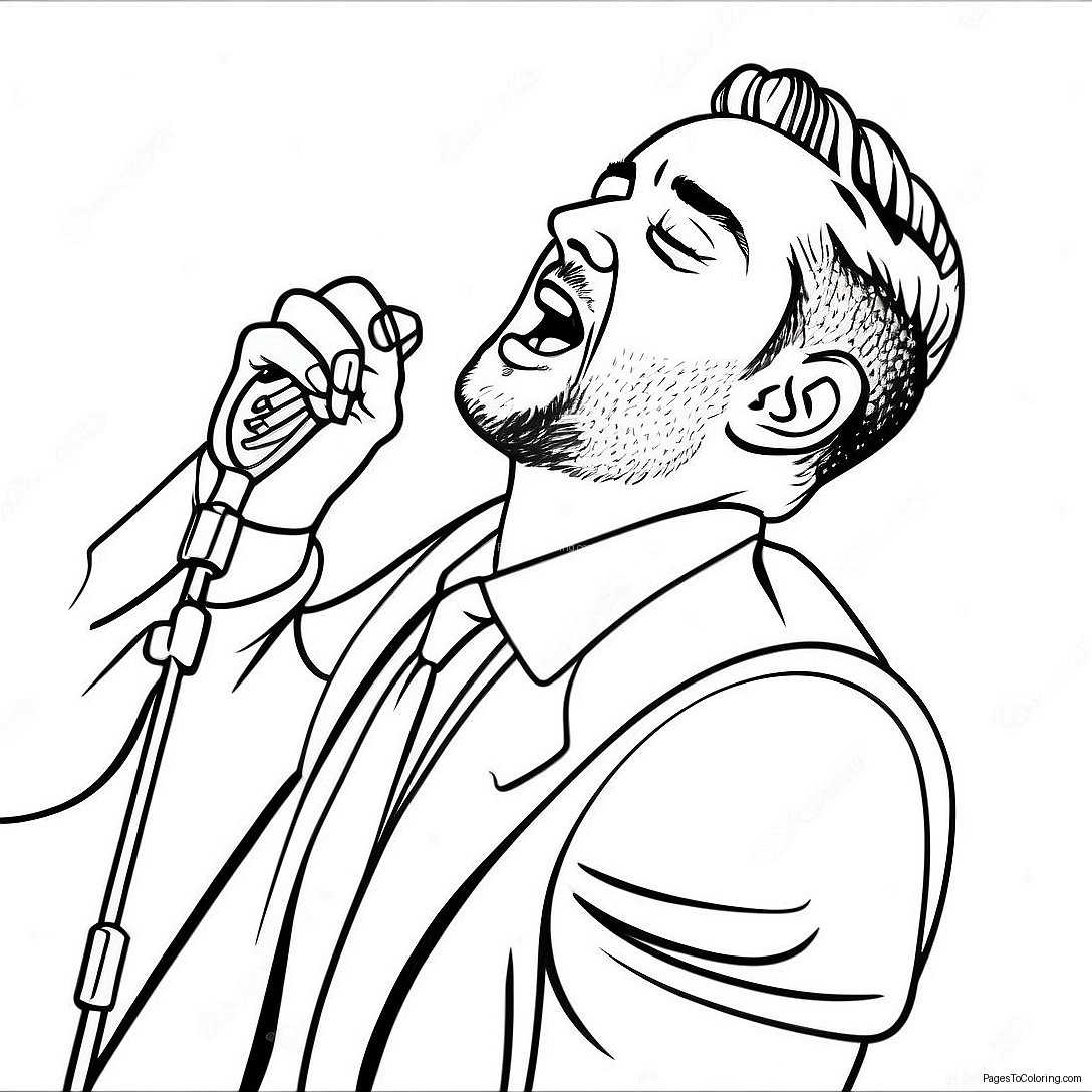 Justin Timberlake Performing On Stage Coloring Page 47033 37694