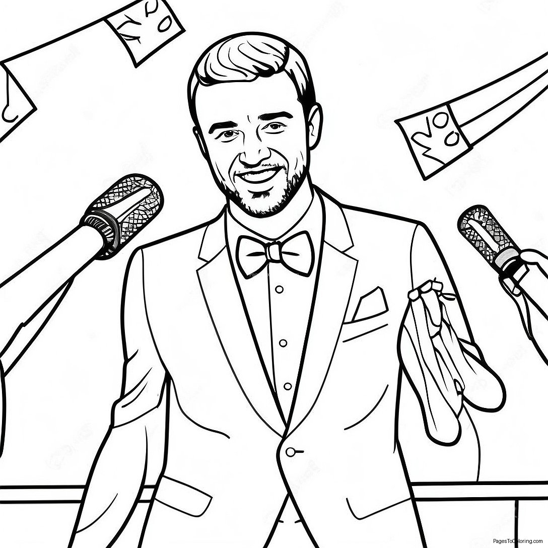 Justin Timberlake Performing On Stage Coloring Page 47033 37695