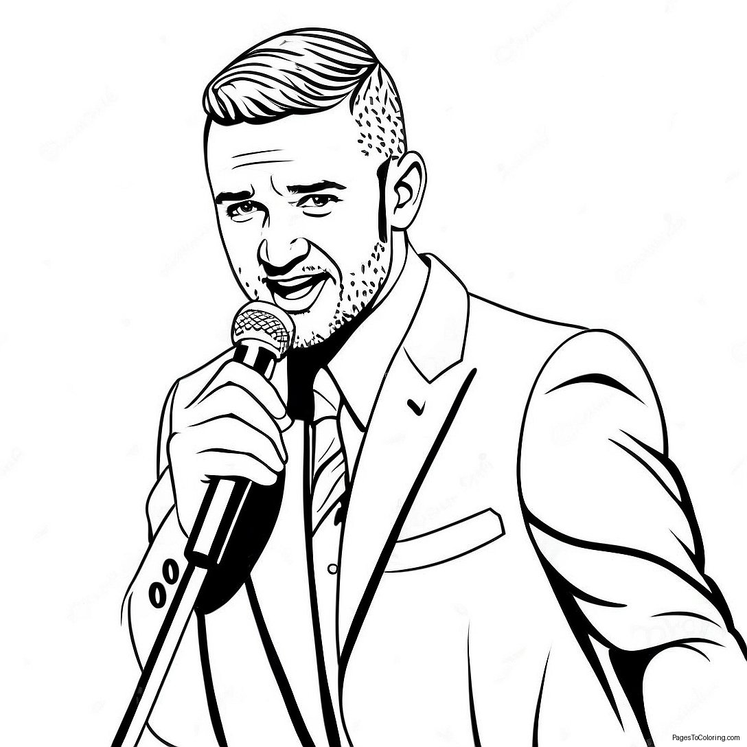 Justin Timberlake Performing On Stage Coloring Page 47033 37696