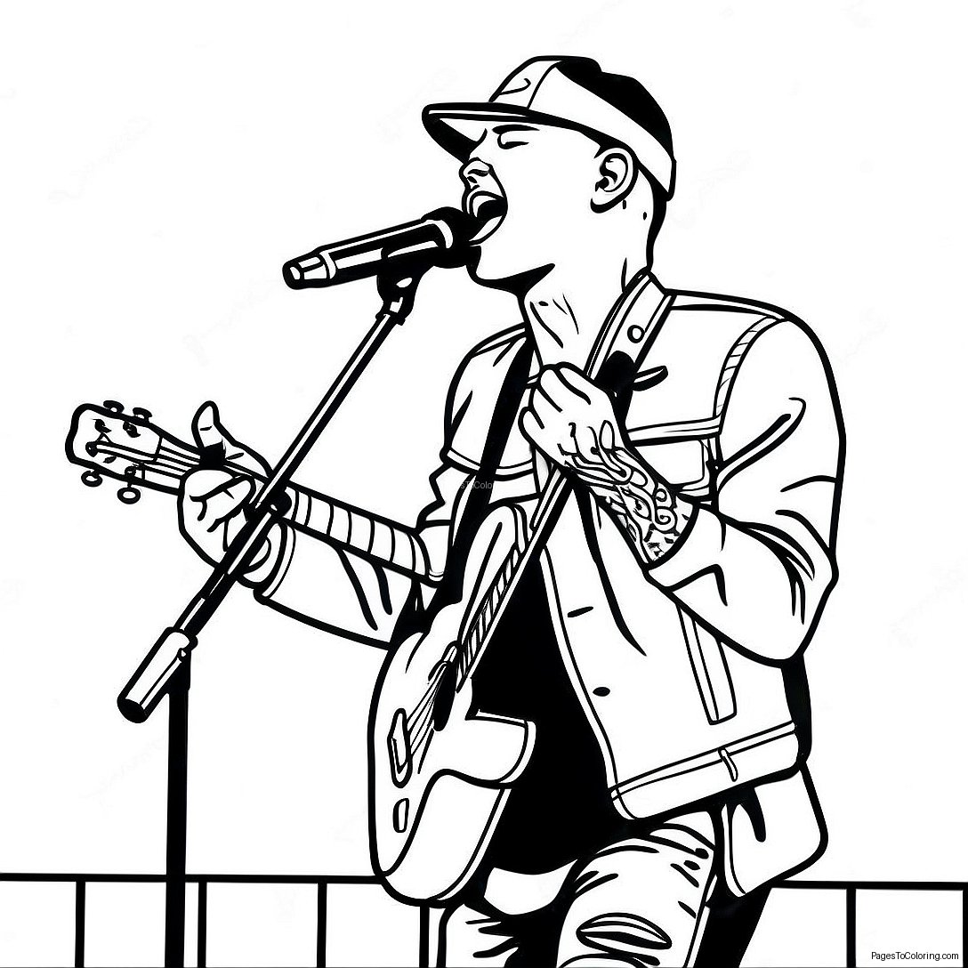Kane Brown Singing On Stage Coloring Page 50593 40505
