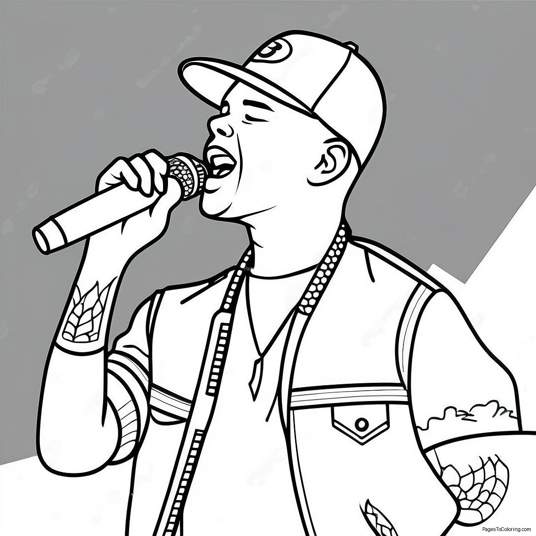 Kane Brown Singing On Stage Coloring Page 50593 40507