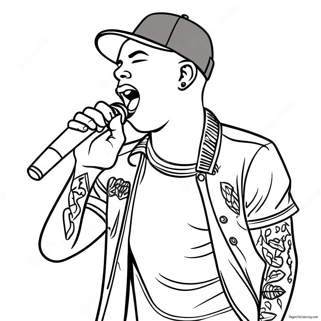 Kane Brown Singing On Stage Coloring Page 50593 40508
