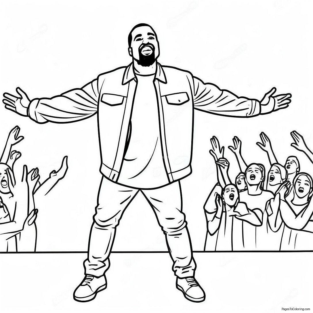 Kanye West Performing On Stage Coloring Page 21174 17185