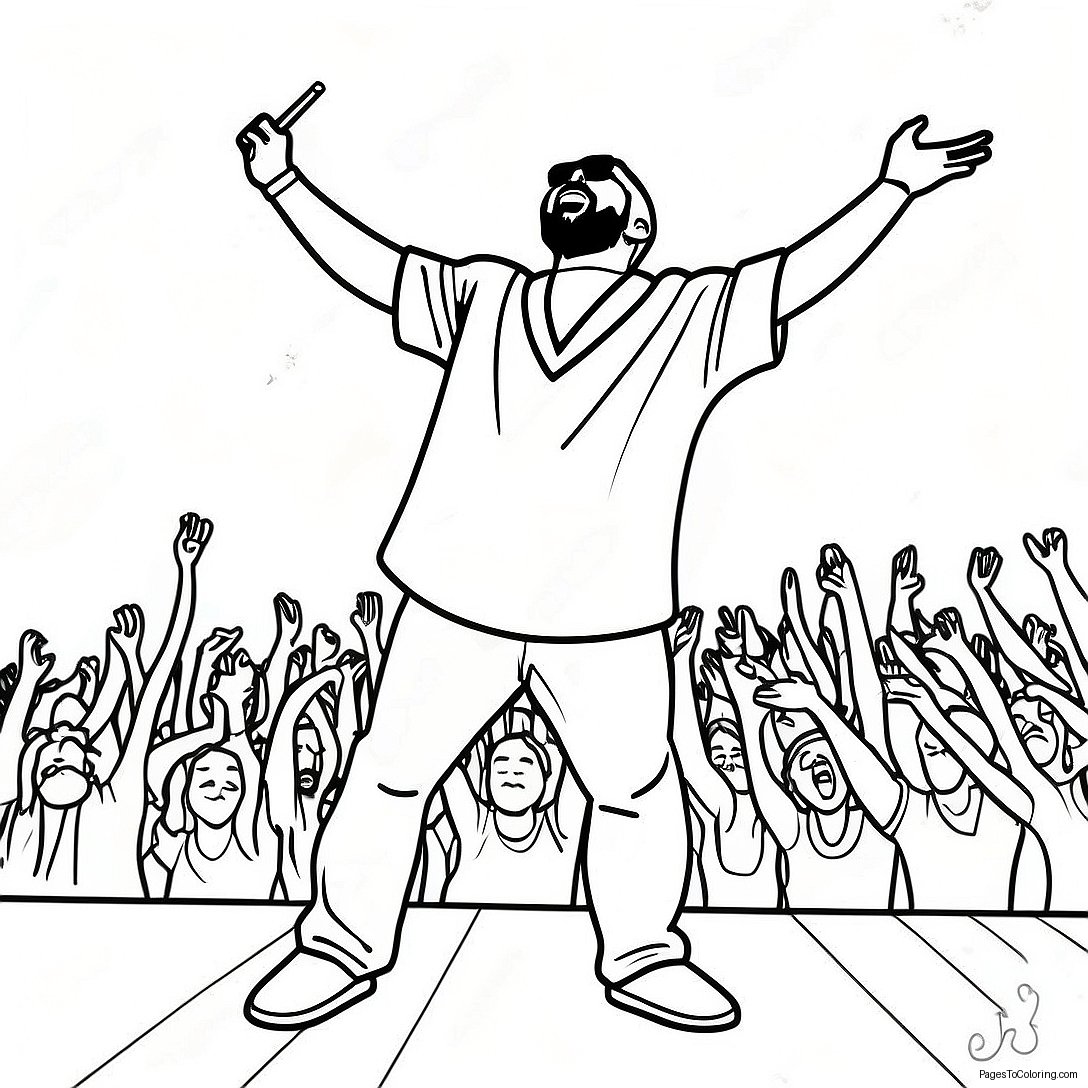 Kanye West Performing On Stage Coloring Page 21174 17186