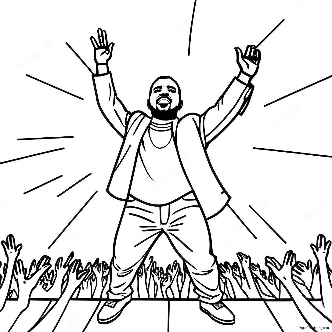 Kanye West Performing On Stage Coloring Page 21174 17187