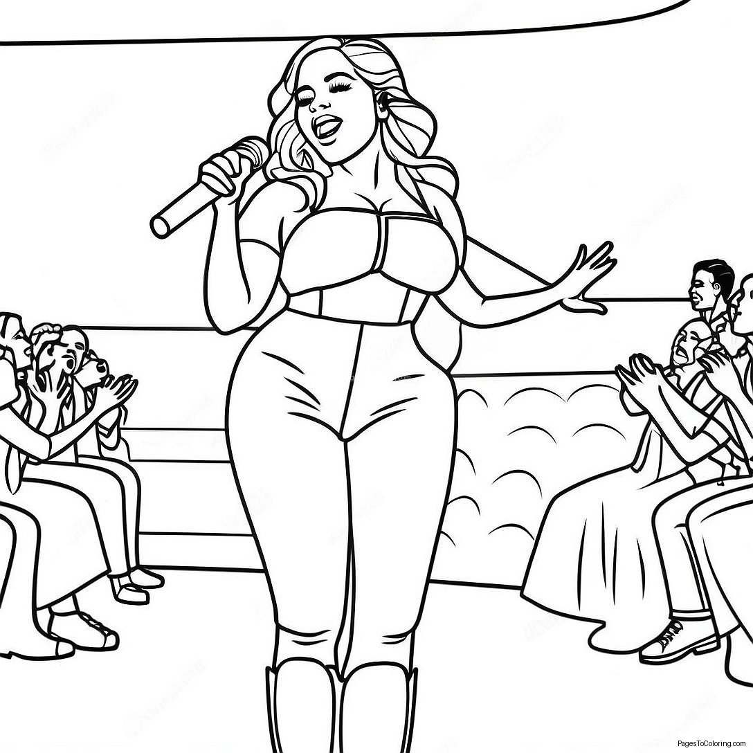 Karol G Performing On Stage Coloring Page 2942 2454
