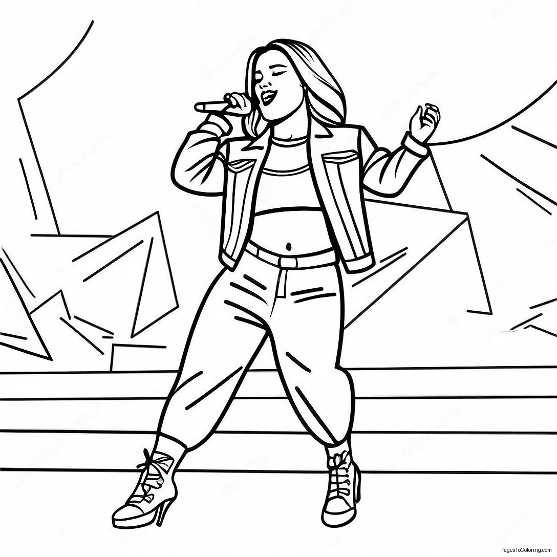 Karol G Performing On Stage Coloring Page 2942 2455