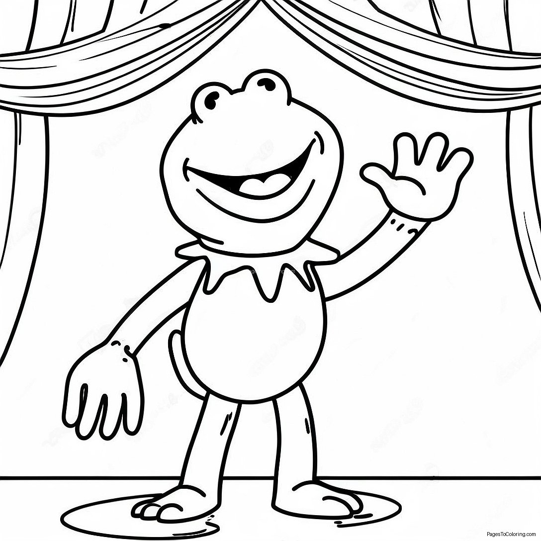 Kermit Singing On Stage Coloring Page 54893 44237
