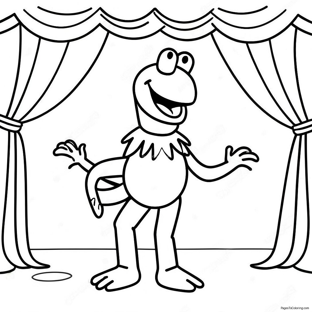 Kermit Singing On Stage Coloring Page 54893 44239