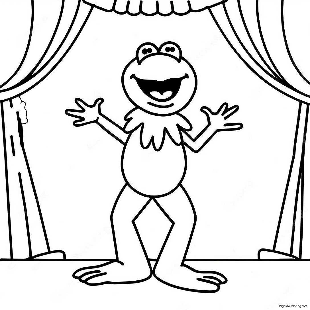 Kermit Singing On Stage Coloring Page 54893 44240