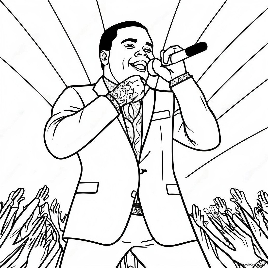 Kevin Gates Performing On Stage Coloring Page 71783 57657
