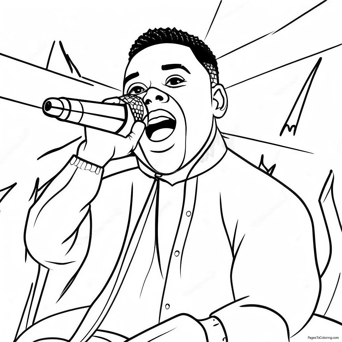 Kevin Gates Performing On Stage Coloring Page 71783 57659