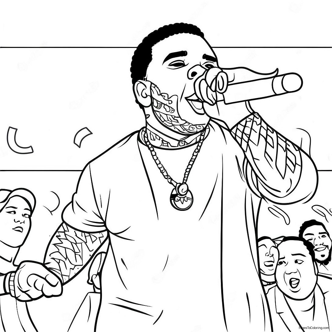 Kevin Gates Performing On Stage Coloring Page 71783 57660