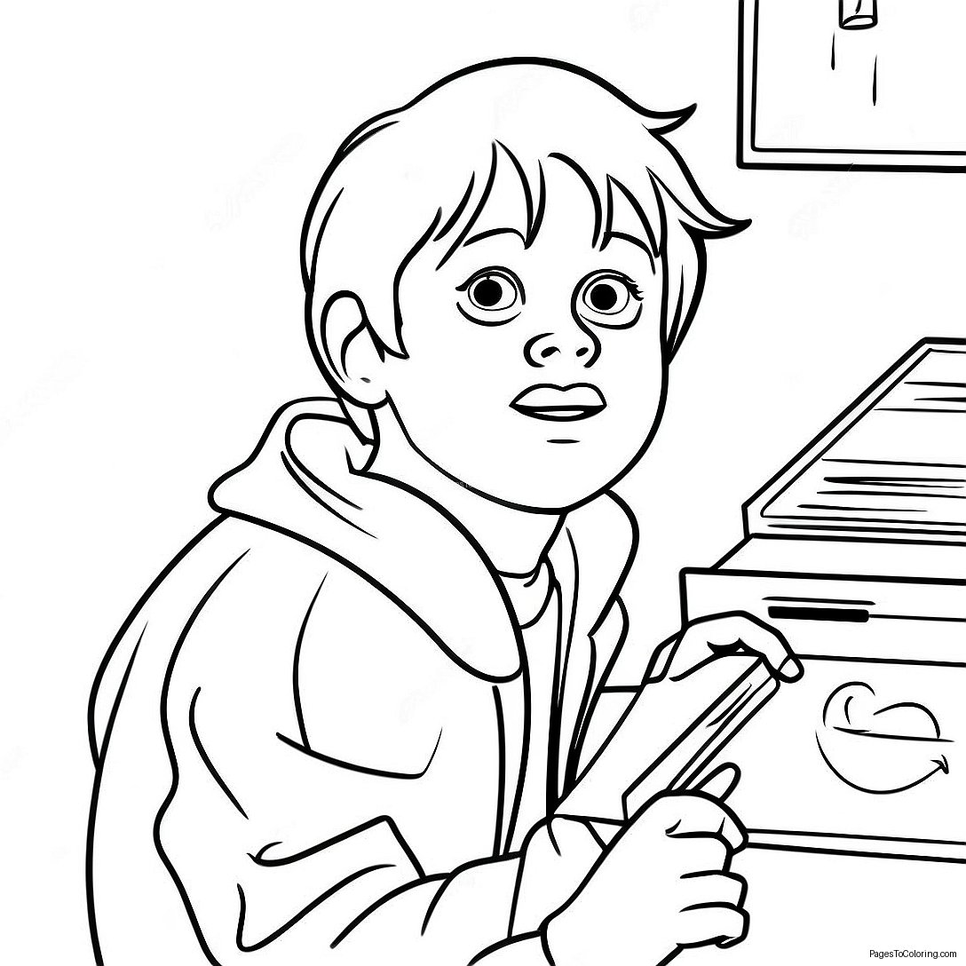 Kevin Mccallister Sneaking Coloring Page 9612 8009
