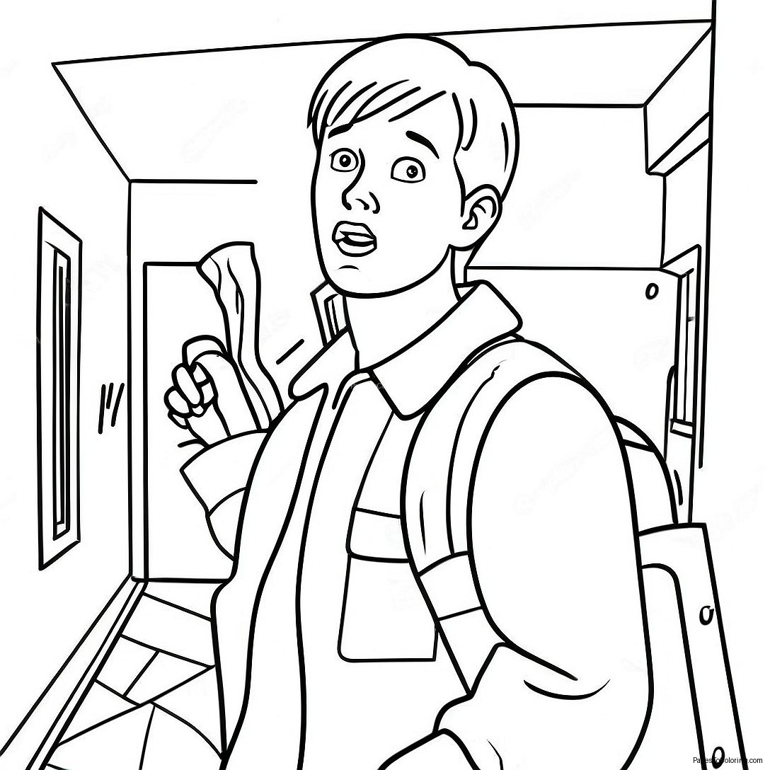 Kevin Mccallister Sneaking Coloring Page 9612 8012