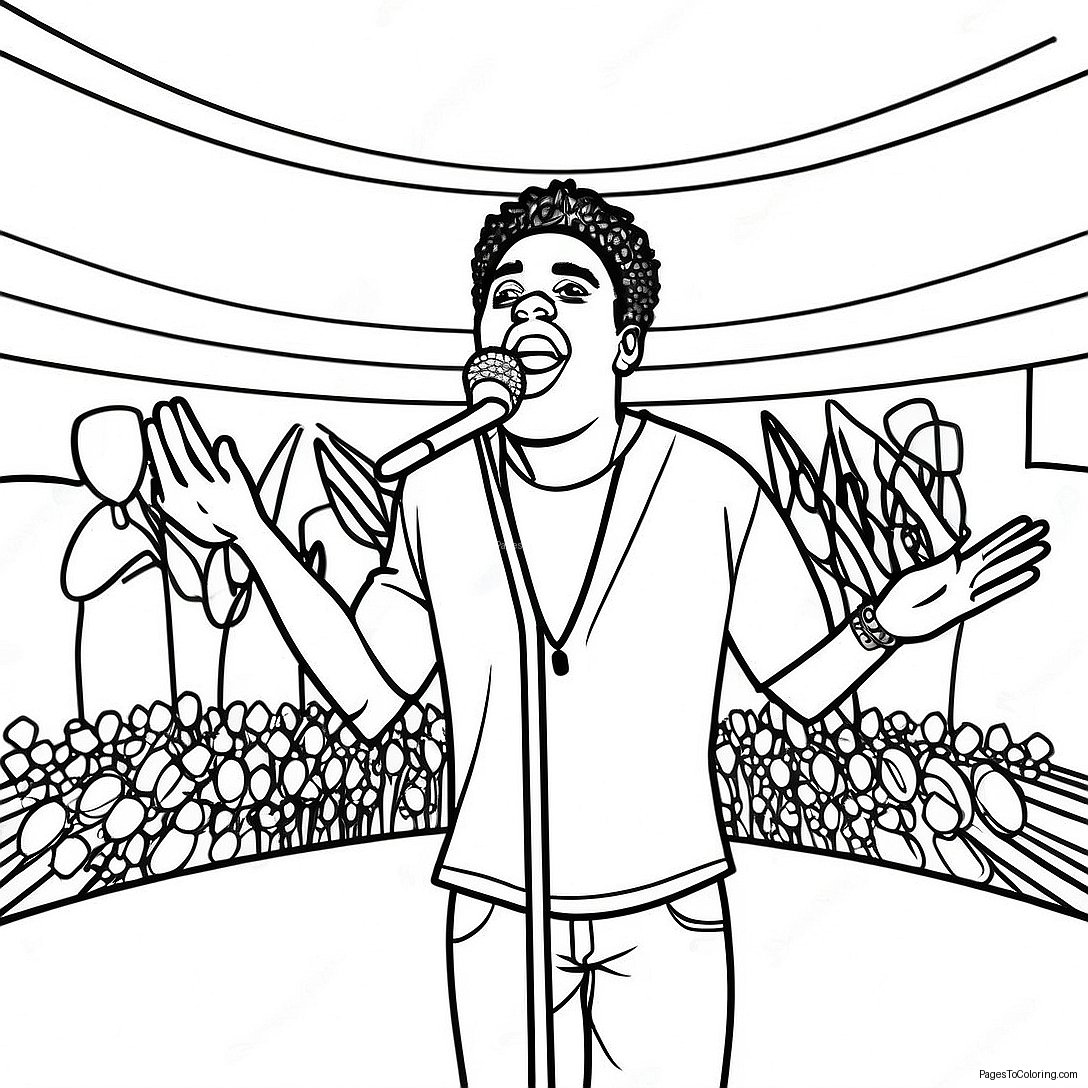 Kodak Black Performing On Stage Coloring Page 51903 41553