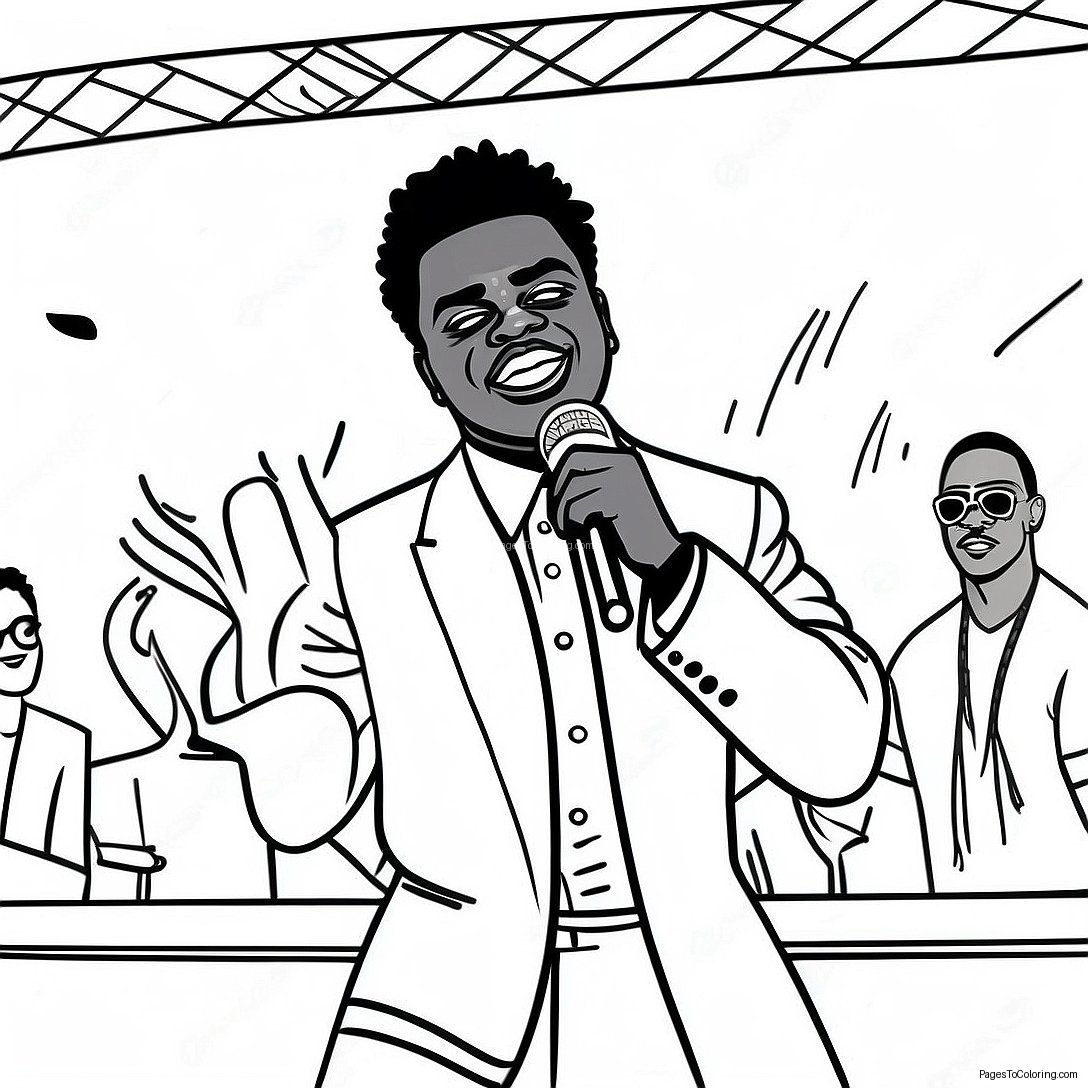 Kodak Black Performing On Stage Coloring Page 51903 41555